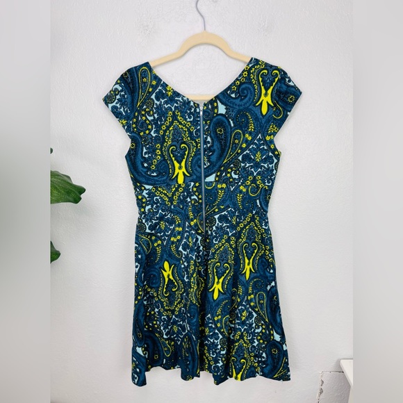 Plenty by Tracy Reese “Melanie” Blue Paisley Print Floral Fit and Flare Dress 6 - Picture 4 of 5